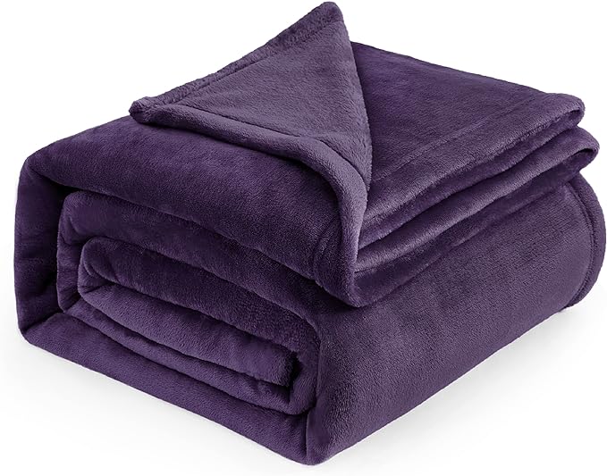 Bedsure GentleSoft Fleece Bed Blankets Large Size Purple - Soft Lightweight Fuzzy Cozy Luxury Oversized King Blanket Microfiber, Room Home Decor Gifts for Women and Men, 120x120 inches