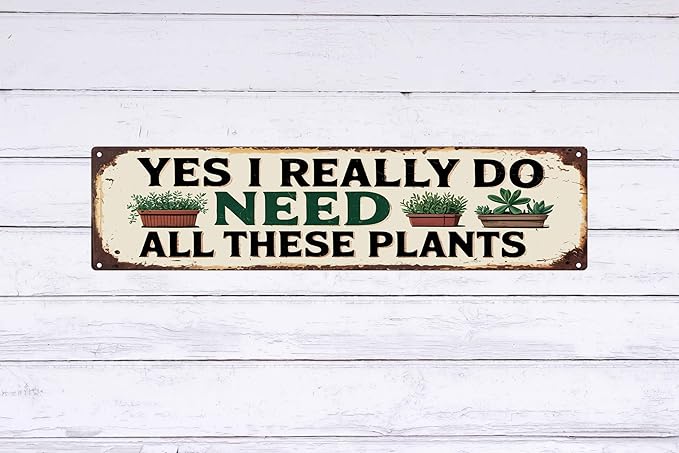 All These Plants Metal Sign 4x16in Boho Garden Plaque for Plant Lover Indoor Jungle Wall Decor