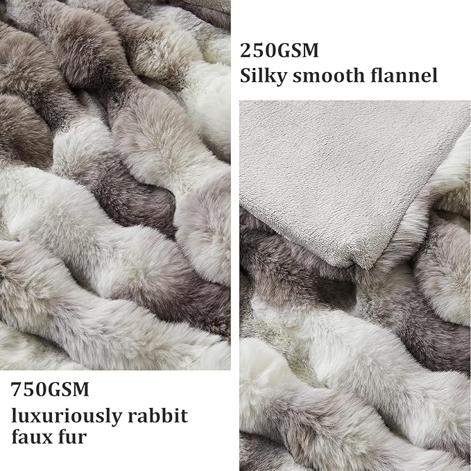 Faux Fur Twin Blanket for Couch, 1000 GSM Cozy Fuzzy Fluffy Soft Plush Thick Bubble Sherpa Blanket for Sofa Bedroom Living Room, Mothers Day Birthday Gifts for Women Home Decor