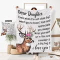 ITFRO Flannel Fleece Throw Blanket Pillow Cover Set 50x60 Inch Ultra Soft Blanket 18x18 Inch Plush Pillow Case All Seasons Daughter Gift for Birthday Valentine's Christmas (Daughter)
