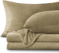 BEDELITE Flannel Sheets King Size Camel - Super Soft Fleece Sheets Set Fluffy Extra Plush, 4 Piece(Include Fitted Sheet, Flat Sheet, 2 Pillowcases)