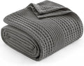 PHF Lightweight Waffle Weave Blanket King Size, Breathable & Ultra Soft, 104"x 90" Soft & Cozy Thin Blanket for All Season & Hot Sleepers, Bed, Home Decor - Grey