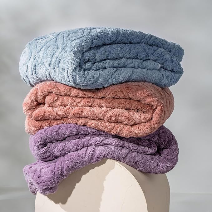 EverGrace Jacquard Boho Sherpa Fleece Throw Blanket for Couch, Super Soft Cozy Fuzzy Plush Blankets for All Seasons, Reversible Thick Warm Blanket for Bed, Sofa, Living Room, Mauve Purple, 60" x 80"
