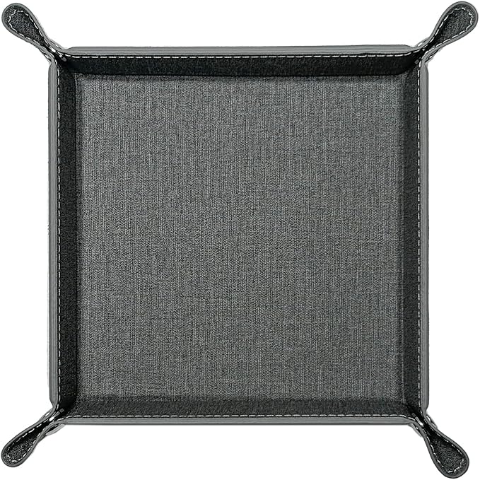 UnionBasic Small Valet Tray, Jewelry Tray for Rings Watches Earrings, Entryway Catchall Caddy for Coins Keys Change, Nightstand Bedside Valet Holder, Trays for Electronic Gadgets, Barry Grey