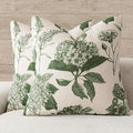Foindtower Set of 2 Linen Floral Throw Pillow Covers Neutral Vintage Print Decorative Cozy Cushion Covers Farmhouse Boho Home Decor for Sofa Chair Couch Bedroom Living Room,20×20 Inch,Dark Green