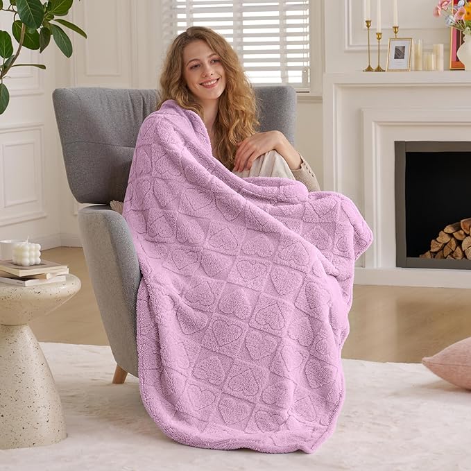 Joiedomi Throw Blanket for Couch, Soft Fleece Blankets Gifts for Women Mom Girls, 280GSM Cozy Cute Soft Throw Home Room Decor Aesthetic Gifts 50x60 Inches
