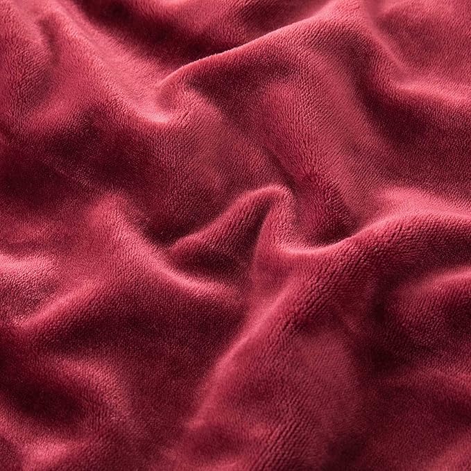 MOONLIGHT20015 Burgundy Fleece Blanket King Size – Soft 400 GSM Plush Microfiber King Size Blanket, Warm Lightweight King Blanket for The Bed, 108x90 Inches, Red