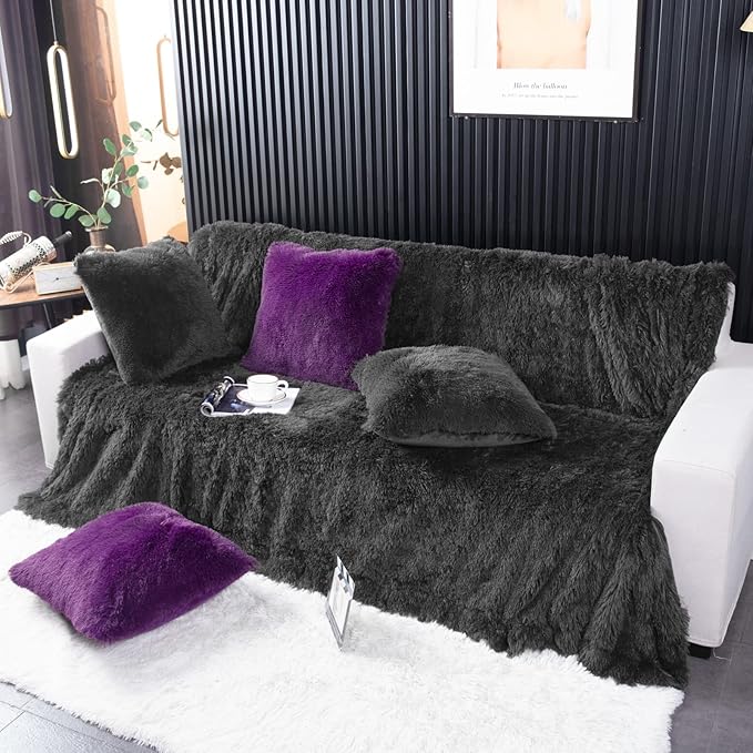 YUSOKI Faux Fur King Blanket(Morel,90" x 104"),Whithout Pillows,Winter Lightweight Plush Fuzzy Soft Cozy Microfiber Comfy Bed Blanket for Women Kids Girls Couch Sofa Washable