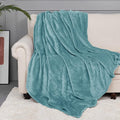 StangH Flannel Fleece Soft Throw Blankets Twin Size, Lightweight Microfiber Fuzzy Blanket for Couch, Warmer Bed Blankets for All Seasons Sofa & Dorm, (Twin Size 60 x 80, Stone Blue)