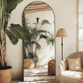 Full Length Mirror, 59"x18" Oversized Arched Mirror Large Standing Mirrors, Tall Mirrors Body Floor Mirror for Bedroom Living Room Aluminum Frame, Black