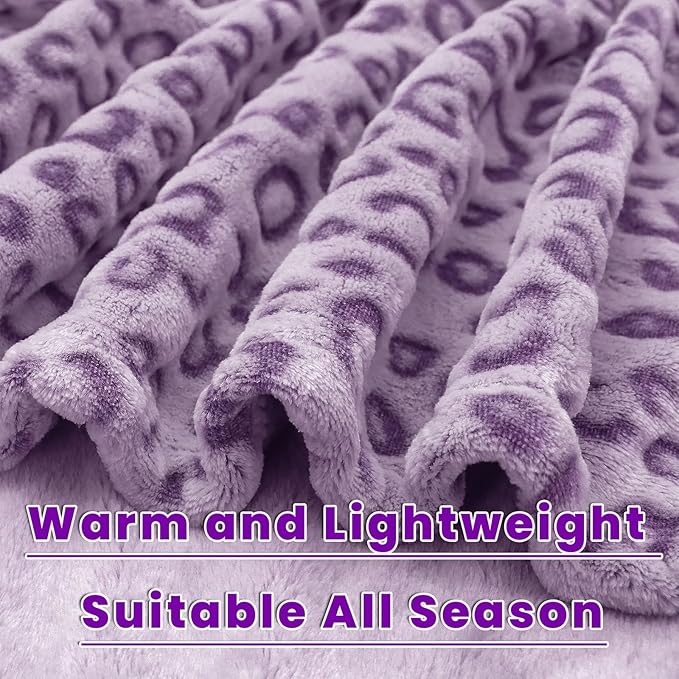 Queen Blanket for Bed & Couch, Purple Soft Fleece Blankets Queen/Full Size, Lightweight Extra Large Lavender Lilac Fuzzy Plush Home Decor, Purple Gifts for Women 90"x90"