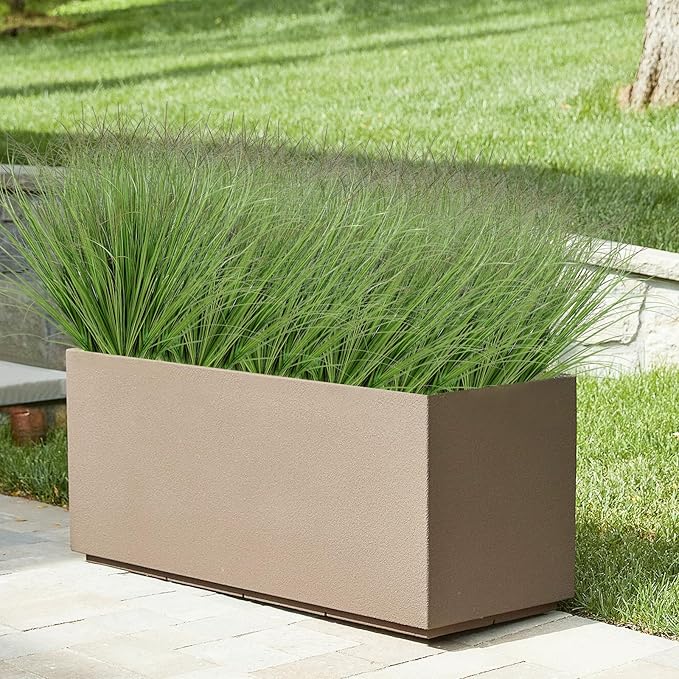 14 Bundles Artificial Onion Grass Plants Outdoor 20 Inch Fake Shrubs Artificial Tall Wheat Grass UV Resistant Greenery Stems Faux Bushes Plant for Indoor Outdoor Garden Office Home Decor