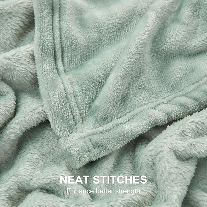 Hansleep Fleece Celadon Throw XL Blanket, Super Soft Flannel Fuzzy Plush Cozy Blanket for All Seasons, Celadon, Throw XL 50x70 Inches