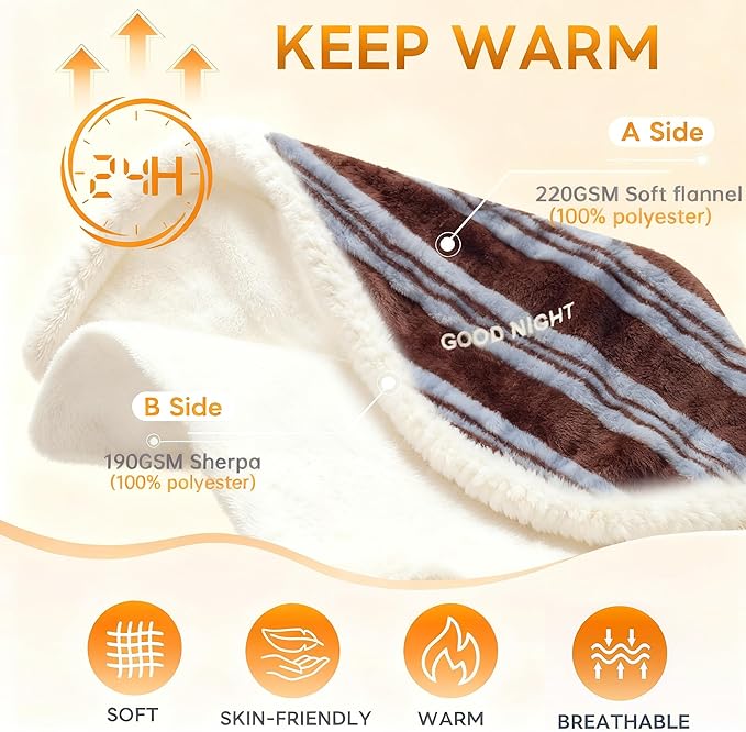 Twin Size Fleece Blanket for Bed - Soft Cozy Fuzzy Blankets, Reversible Plush & Warm Blanket for Couch, Sofa - Gift for Women, Mom, Girl - Winter Fluffy Home Decor 45"x60"
