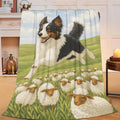 Border Collie Blanket for Girls Women Adults Kids Soft Cozy Fleece Collites Pet Print Throw Blankets Dog Lovers Gifts Warm Flannel Plush Lightweight Decor for Couch Bed Sofa 80"X60"