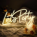 Let's Party Neon Signs, Dimmable LED Let's Party Neon Light Sign for Wall Decor, Decorative Let's Party Neon Lights for Bachelorette Party, Engagement Party, Birthday Party, Wedding Party Warm White