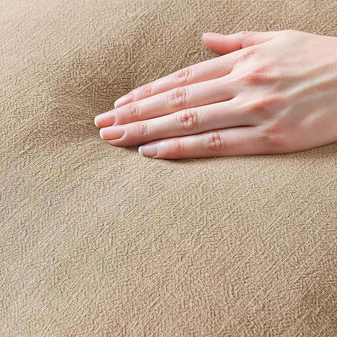 MIULEE Decorative Throw Pillow Covers Neutral Linen Fringe Throw Pillows Euro Shams Set of 2 Camel Boho Farmhouse Cushion Covers for Couch Sofa Bed Living Room Spring Home Decor 22x22 Inch