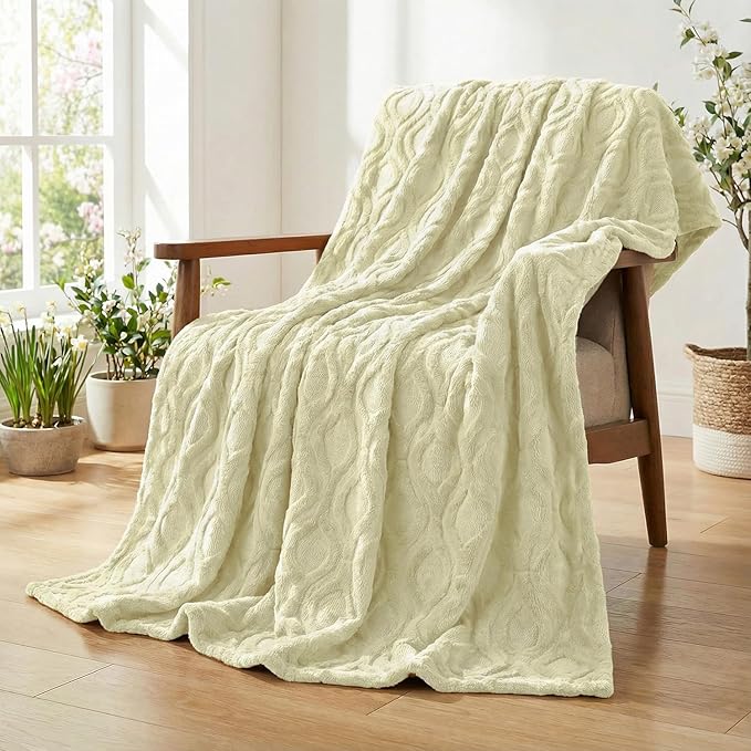 Horaldaily Solid Blanket Throw, Beige Accent Farmhouse Neutral Square Euro Soft Fuzzy Plush Faux Fur Cozy Blankets for Couch Sofa Bed Lounging, Ideal Gifts for Kids Adults Wife Self, 50x60
