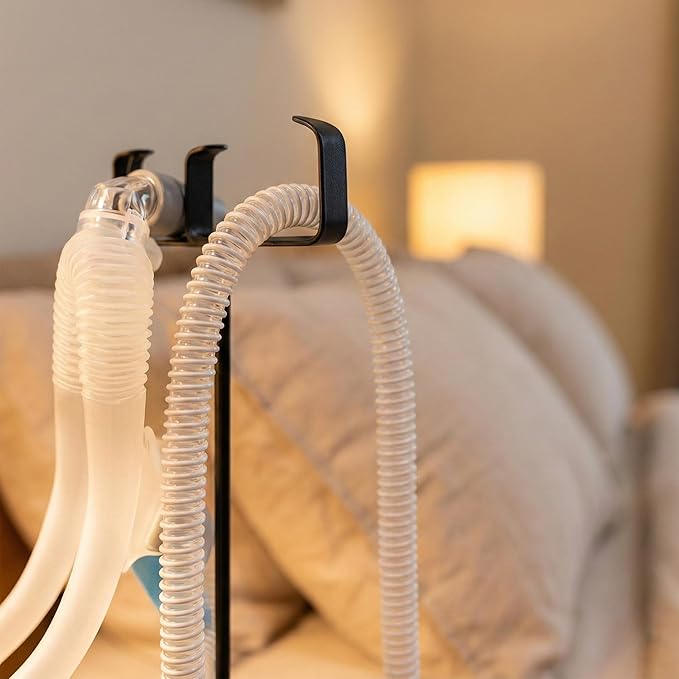 CPAP Protector Mat & CPAP Hose Cover Soft 6ft – Bedside CPAP Organizer with Mask Hanger, Non-Slip Tray for CPAP Machine & Tubing - Neat and Tidy (2.1 Hose Sleeve Special)