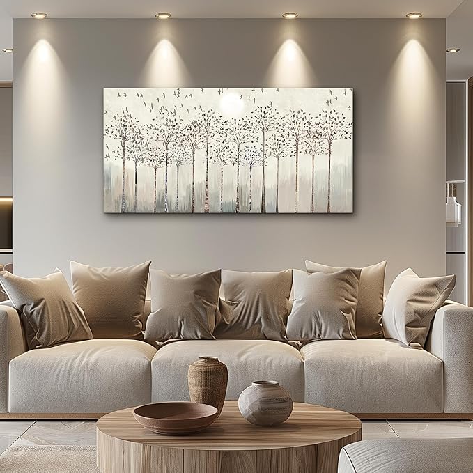 Canvas Wall Art For Living Room Trees And Birds Abstract Paintings Kitchen Wall Decor Office Canvas Prints Artworks Pictures Wall Decorations For Bedroom,Large Size Fashion Modern Home Decoration