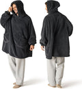 Bedsure Blanket Hoodie, Wearable Blanket Hoodie as Mothers Day Birthday Gifts for Women Men Mom Dad, Warm Cozy Hoodie Blanket Sweatshirt for Adult Women Men, Charcoal, Oversize