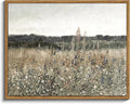 InSimSea Framed Canvas Wall Art Vintage Decor, Wildflower Field Canvas Wall Art Paintings Prints, Rustic Landscape Wall Decor for Bathroom Office, Office Dining Room Decor, 11"x14"