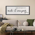 comurdyo Today Only Happens Once Make It Amazing Wall Art Decor 32x12 Inch Inspirational Motivational Quote Wall Sign (Black)