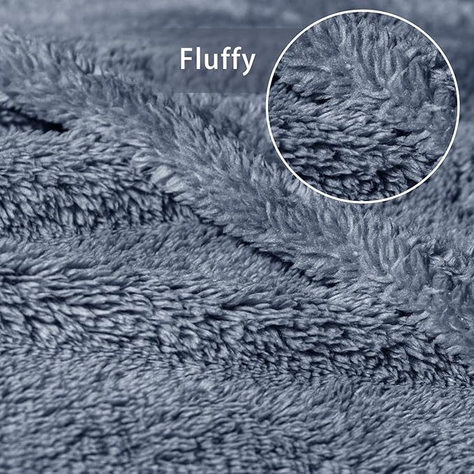 Exclusivo Mezcla King Size Blanket for Bed, Super Soft Velvet Plush Fleece Blankets, Fuzzy Cozy and Warm for Winter, 90x104 Inches, Stone Blue