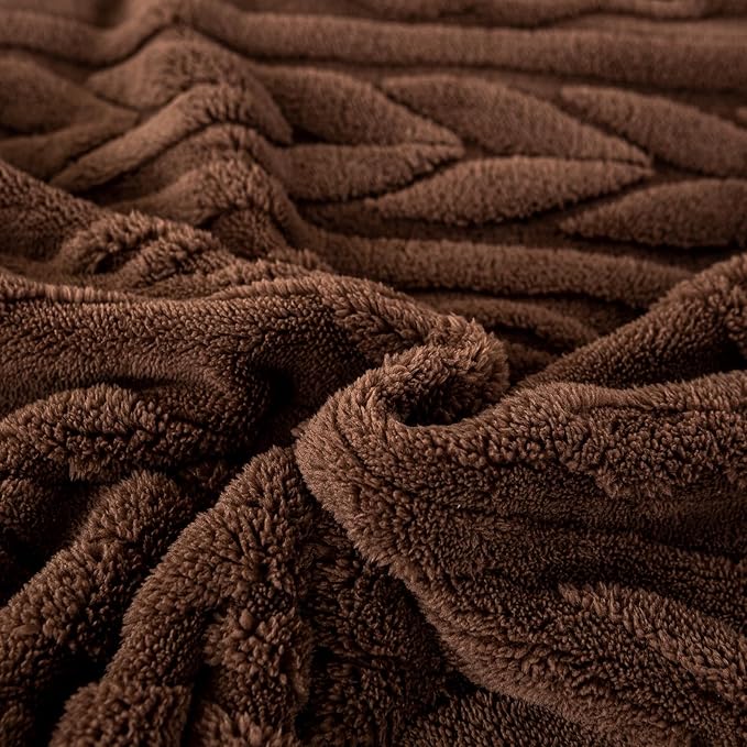 YUSOKI Queen Size Blanket Single Layer,Weight(4.4lb),370GMS-3D Stylish Design for Gift Home Decor (Brown,90"x90")
