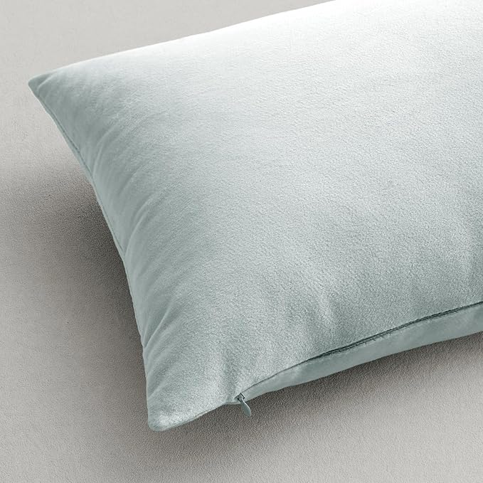MIULEE Velvet Throw Pillow Covers 16x16 Inch, Pack of 2 - Baby Blue, Soft Solid Decorative Pillow Covers Cushion Cases Modern Luxury Home Decor for Spring Couch Sofa Bedroom Livingroom