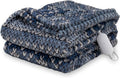 Berkshire Blanket Heated Throw Blanket, Grace Fur to Loftmink Reversible Electric Throw with 4 Heat Levels, Fast Heating Printed Throw for Couch and Bed, Auto Shut-Off Feature (50"x60")