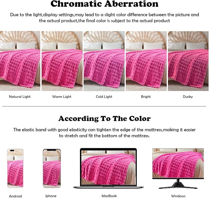 NEWCOSPLAY Throw Blanket for Couch Hot Pink Super Soft Flannel Fleece 3D Bubble Lightweight Bed Blanket All Season Use (Hot Pink, Throw(50"x60"))