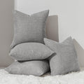 Topfinel 4 Packs Decorative Throw Pillow Covers 16x16 Inch for Living Room Couch Bed, Western Rustic Modern Home Decor, Soft Corduroy Small Bulge Accent Square Cushion Case 45x45 cm(Light Grey)