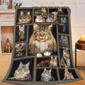 Cat Blanket for Girls Women Boys Men Adults Kids Soft Cozy Fleece Maine Coon Throw Blankets Gifts for Cat Lovers Warm Flannel Plush Stuff Lightweight Decorative for Couch Bed Sofa 60"X50"