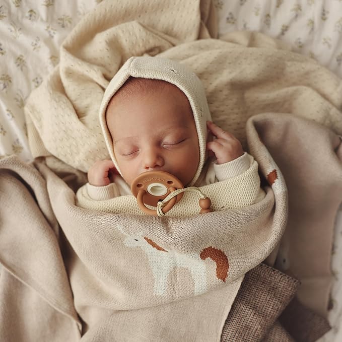 Unisex Baby Blanket for Girls and Boys 100% Cotton Buttery Soft Cozy Receiving Swaddle Crib Stroller Blanket for Shower Gift Registry for Newborns, Infants, Toddlers (Unicorn - Cream)