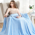 Zyrah Blue Fleece Twin for Couch Super Soft Twin Blanket 3D Imitation Turtle Shell Jacquard Decorative Cozy Blankets for Sofa Chair Bed 60x80 Inches