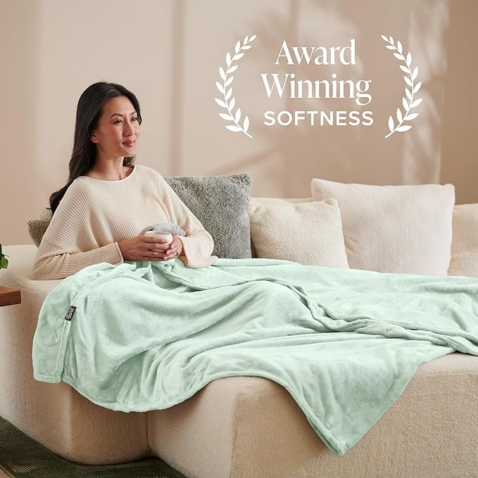 Bare Home Fleece Blanket - Throw/Travel - Ultra-Soft Lightweight for Bed, Sofa, and Couch - Luxury Microplush - Cozy Warm Blanket (Throw/Travel, Spring Mint)