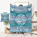 ITFRO Grandson Gift Flannel Fleece Throw Blanket Pillow Cover Set 50x60 Inch Ultra Soft Polyester Blanket 18x18 Inch Plush Pillow Case All Seasons for Birthday Christmas (Blue)