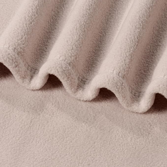 Berkshire Blanket Microfleece King Size Bed Blanket Macadamia,Lightweight Soft Breathable Plush Micro Fleece Blanket for Bed Couch Sofa,90x108 Inches