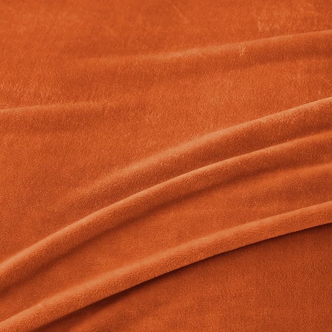 COOVA Oversized King Fleece Blanket 120x138 inches, Soft Cozy Warm Giant Extra Large 10'x11.5' Blanket for Bed, Sofa, Couch,Travel, Camping, California Huge Flannel Big Throw Blanket, Orange