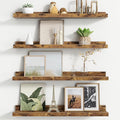 Floating Picture Ledge Shelves Set of 4, 24 Inch Shelves with Lip - Large Nursery Book Shelf for Toys Storage, Kids Bookshelf - Wall Mounted Living Room Bedroom Decor Frames