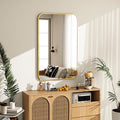 24x36 Inch Bathroom Mirror - Wall Mounted Vanity Mirror with Round Corner Aluminum Alloy Frame, Hanging Horizontally Vertically for Living Room, Bedroom, Hallway as Home Decor,Gold