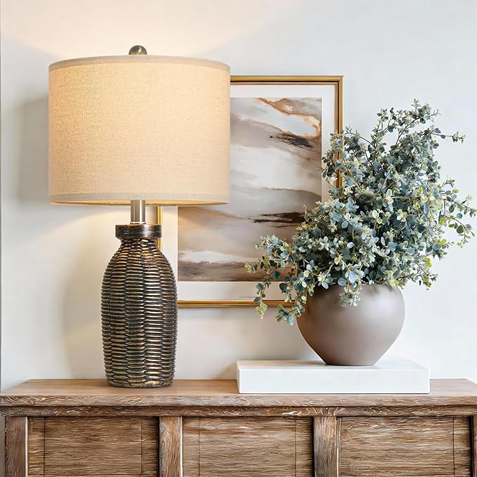 22.75" Table Lamps for Living Room Small Lamps for Bedroom Bedside Lamps Set of 2 Boho Lamps for Night Stands Nightstand Lamp Farmhouse Vintage Rustic Modern Side End Table Lamp Light Home Deco Gifts