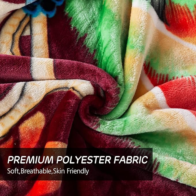 JYK Plush Fleece Blanket Queen Size 91" x 75", 3.7LBs 1 Ply Soft Korean Mink Warm Lightweight Bed Blanket for Autumn Winter