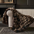 EverGrace Ultra Soft Luxury Fluffy Faux Rabbit Fur Throw Blanket, Thick Warm Bubble Throw for Bed, Cozy Plush Reversible Blankets for Couch, Chair, Sofa, Mocha Brown, 50x60 Inches