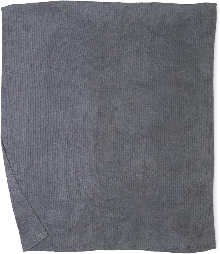Barefoot Dreams® CozyChic® Ribbed Bed Blanket, Ultra Soft Plush Microfiber Blanket for Bed, Warm & Lightweight Cozy Bedding Layer, Textured Knit, Full/Queen Size, Graphite
