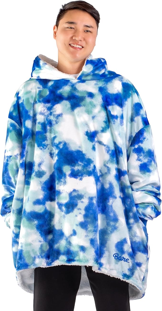 Bare Home Wearable Blanket Hoodie - Soft Plush Sherpa - Warm and Cozy - Oversized Wearable Blanket - Adult & Kid Sizes