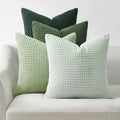 Topfinel Large Light Green Couch Throw Pillows Covers 20x20 Inch Set of 4,Accent Corduroy Striped Decorative Euro Shams,Summer Home Decor Cushion Case for Beach,Patio,Balcony