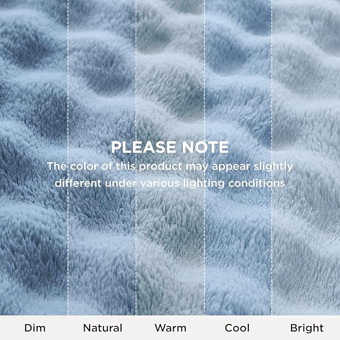 Bedsure 3D Fleece Bubble Blanket for Couch - GentleSoft Blue Spring Throw Blanket for Sofa Bed Room Decor - Luxury Soft Cozy Gifts for Her, Lightweight, All Seasons, Celestial Blue, 50"×60"