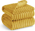 Bedsure GentleSoft Yellow Fleece Blanket for Couch - Cozy Soft Blankets for Women, Cute Small Throws for Girls, 90x90 Inches